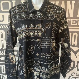 Vintage Laura Ashley Embroidered Mandala Print Boho Jacket